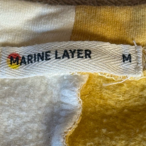 Marine Layer Cate Cabin Core Sweatshirt Ochre/Antique White Women’s Medium - Picture 5 of 10
